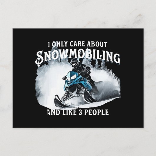 Snowmobiling Funny Snowmobile Feiertagspostkarte (Vorderseite)