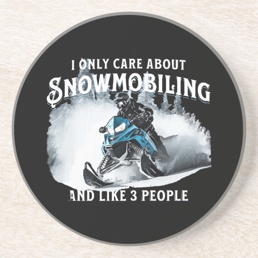 Snowmobiling Funny Snowmobile Getränkeuntersetzer (Vorne)