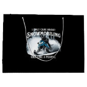 Snowmobiling Funny Snowmobile Große Geschenktüte (Rückseite)