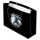 Snowmobiling Funny Snowmobile Große Geschenktüte (Rückseite Schrägansicht)