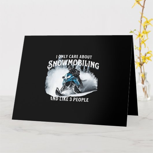Snowmobiling Funny Snowmobile Karte (Gelbe Blume)
