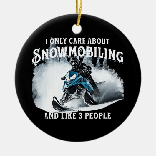 Snowmobiling Funny Snowmobile Keramik Ornament (Vorne)