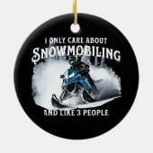 Snowmobiling Funny Snowmobile Keramik Ornament (Hinten)