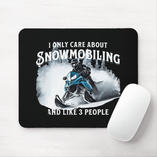Snowmobiling Funny Snowmobile Mousepad (Mit Mouse)