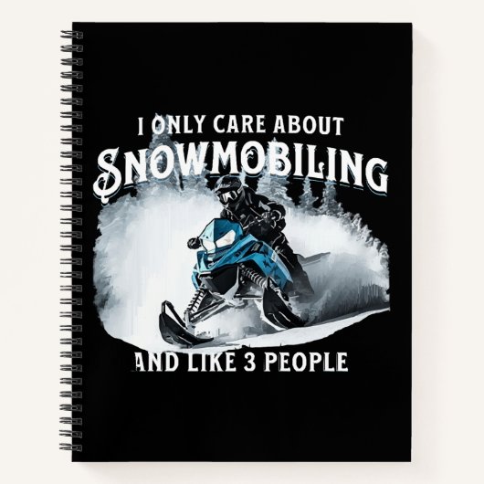Snowmobiling Funny Snowmobile Notizblock (Vorderseite)