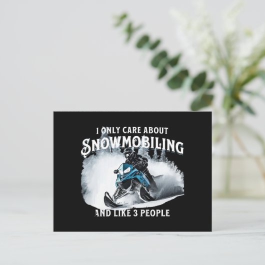 Snowmobiling Funny Snowmobile Postkarte (Stehend Vorderseite)