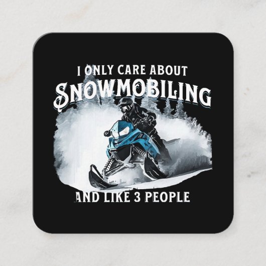 Snowmobiling Funny Snowmobile Quadratische Visitenkarte (Vorderseite)