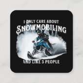 Snowmobiling Funny Snowmobile Quadratische Visitenkarte (Rückseite)