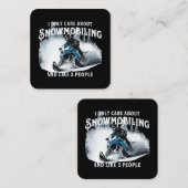 Snowmobiling Funny Snowmobile Quadratische Visitenkarte (Vorne/Hinten)