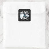Snowmobiling Funny Snowmobile Quadratischer Aufkleber (Tasche)