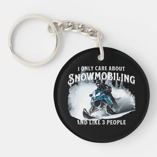 Snowmobiling Funny Snowmobile Schlüsselanhänger (Vorderseite)