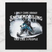 Snowmobiling Funny Snowmobile Weinetikett (Einzelnes Label)