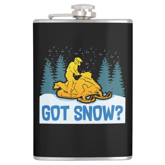Snowmobiling - Got Snow Funny Snowmobiling Flachmann (Vorderseite)