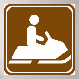 Snowmobiling Hinterlandstraßen-Zeichen Poster