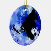 Snowmobiling in der Lawine Keramikornament (Rechts)