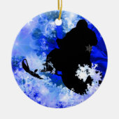 Snowmobiling in der Lawine Keramikornament (Vorne)