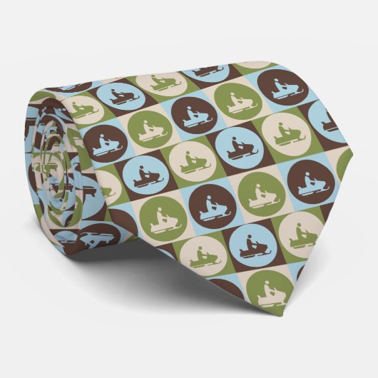 Snowmobiling Pop-Kunst Krawatte (Gerollt)