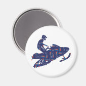 Snowmobiling/Shooting-Star-Sledder Magnet (Vorderseite/Rückseite)