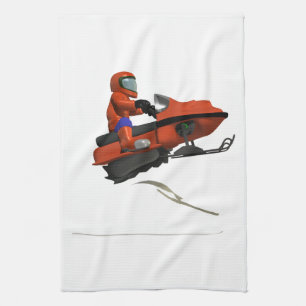 Snowmobiling Sprung 2 Geschirrtuch