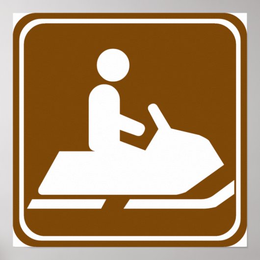 Snowmobiling Trail Highway Sign Poster (Vorne)