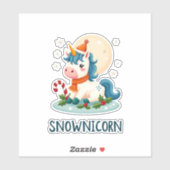 Snownicorn Cute Unicorn Snowman Christmas Girl T-S Aufkleber (Blatt)