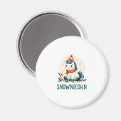 Snownicorn Cute Unicorn Snowman Christmas Girl T-S Magnet (Vorderseite/Rückseite)