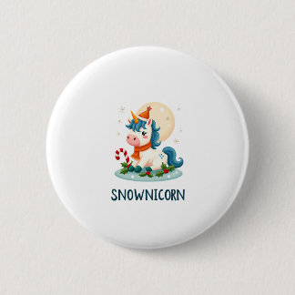 Snownicorn Süßes Einhorn Schneemann Weihnachten Mä Button