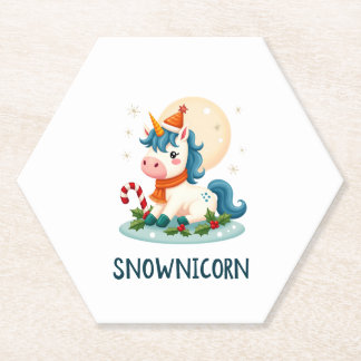 Snownicorn Süßes Einhorn Schneemann Weihnachten Mä Untersetzer