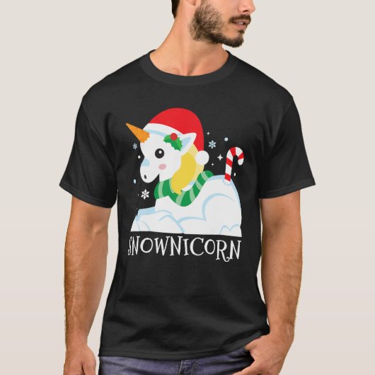 Snownicorn Unicorn Funny Niedlich Winter Girl Nil T-Shirt (Vorderseite)