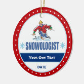 Snowologe Funny Snow Skiing Keramikornament (Links)