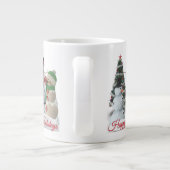 SnowPals Happy Holidays Rotes Skript Jumbo-Tasse (Rückseite)