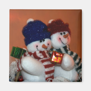 Snowpeople Holiday Magnet