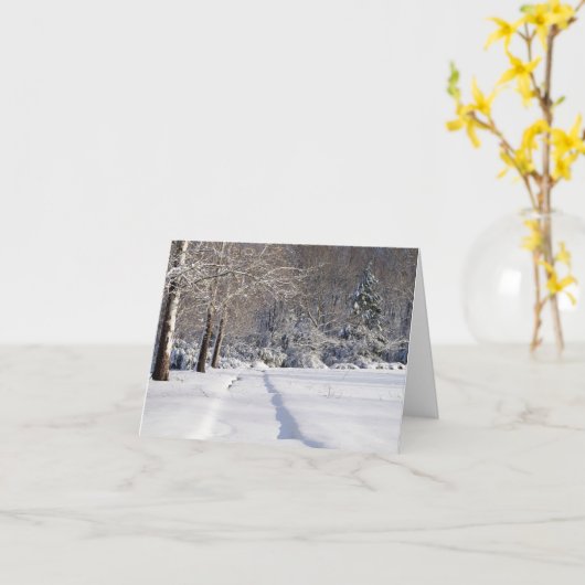 Snowscape Eine Grußkarte für die Urlaubssaison Karte (Gelbe Blume)