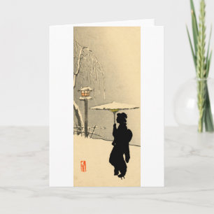 Snowscape und Japanisch Geisha no.2 Karte