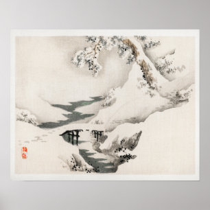 Snowscape von Kōno Bairei (1844-1895) Poster