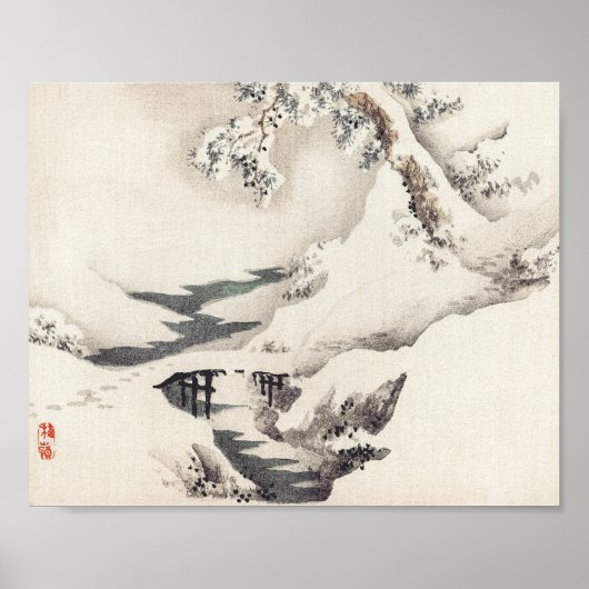 Snowscape von Kōno Bairei Poster (Vorne)