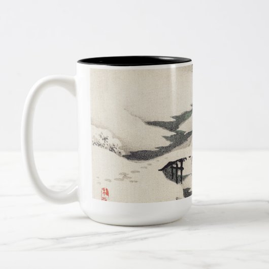 Snowscape von Kōno Bairei Zweifarbige Tasse (Links)