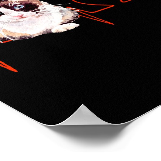 Snowscute Ss Cute Ss Cat Heartbeat Ekg Funny I Lov Poster (Ecke)