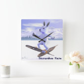 Snowshoe-Hasen Quadratische Wanduhr (Zuhause)