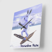 Snowshoe-Hasen Quadratische Wanduhr (Winkel)