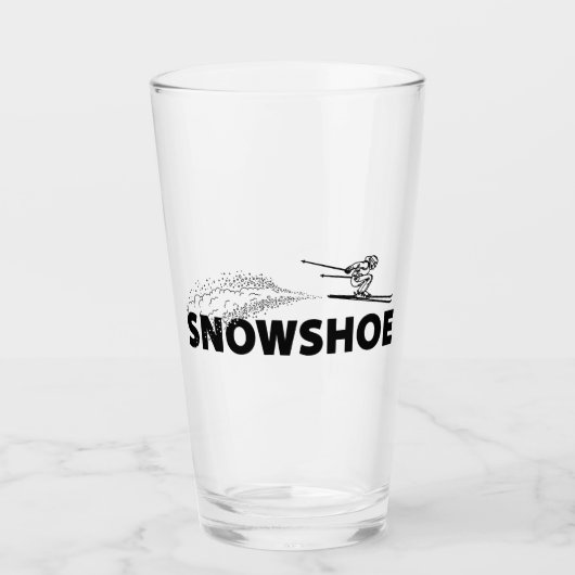 Snowshoe Mountain West Virginia Skispringer Glas (Vorderseite)