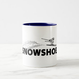 Snowshoe Mountain West Virginia Skispringer Zweifarbige Tasse