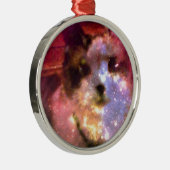 Snowshoeaurora borealis Miezekatze Silbernes Ornament (Rechts)