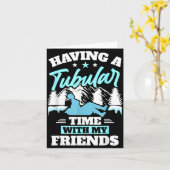 Snowtubing Winter Srts Schneeschlauchfahren Karte (Gelbe Blume)