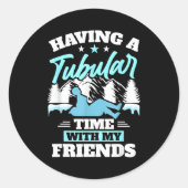 Snowtubing Winter Srts Snow Tubing Runder Aufkleber (Vorderseite)