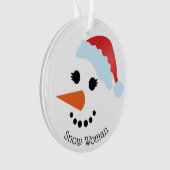 SnowWoman Face Akrylic Ornament (Vorderseite)
