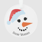 SnowWoman Face Akrylic Ornament (Rückseite)