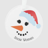 SnowWoman Face Akrylic Ornament (Vorderseite)
