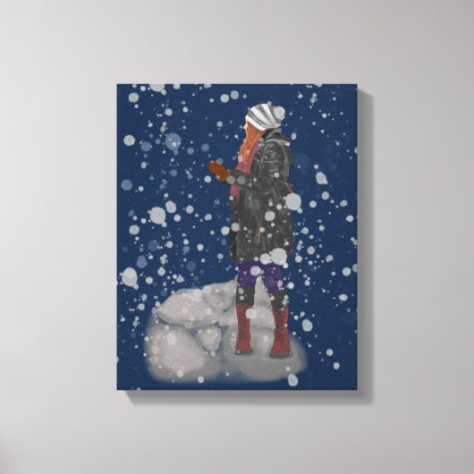 Snowy Abend Leinwanddruck (Vorderseite)