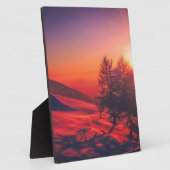 Snowy Abend Sunset Fotoplatte (Seite)